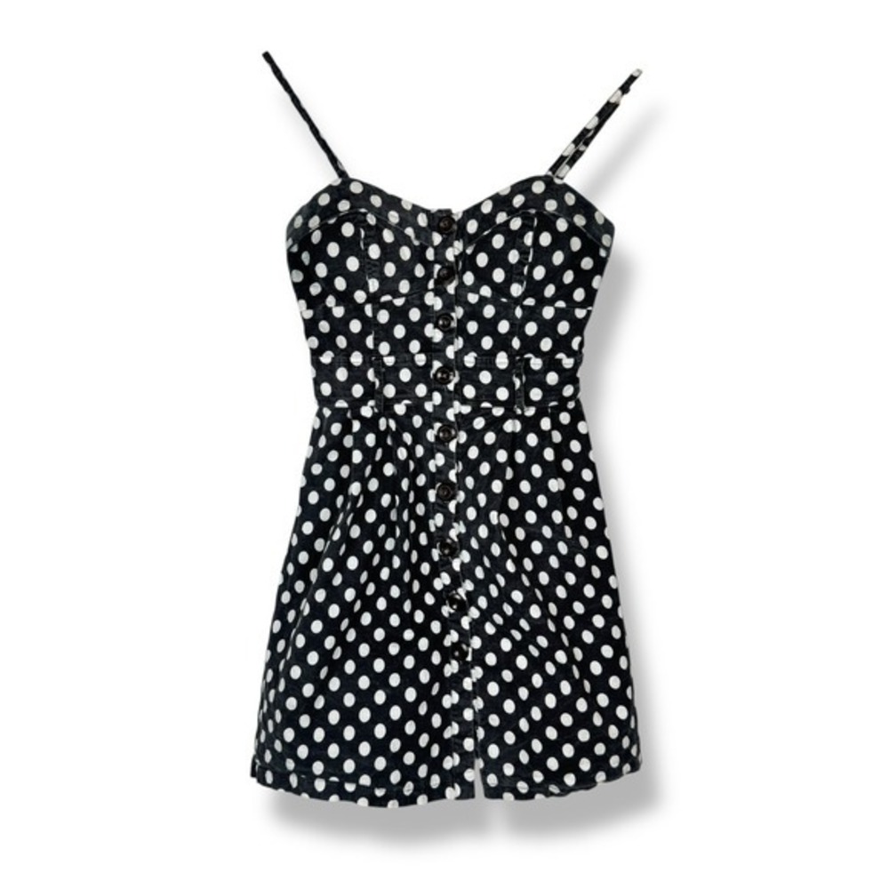 Deb Y2K Party Dress Size Medium Polka Dot Twee Pin Up Retro Feminine Vintage - Picture 15 of 16